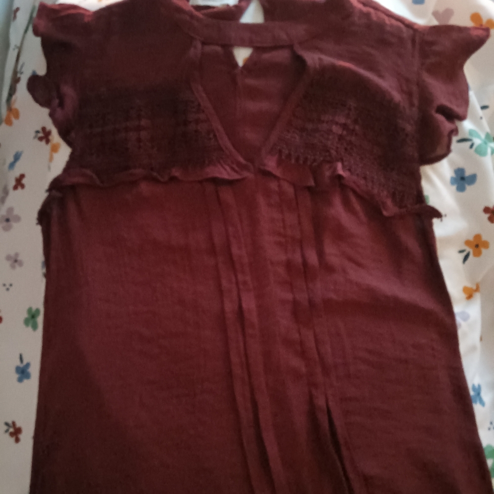 Burgundy tank top blouse